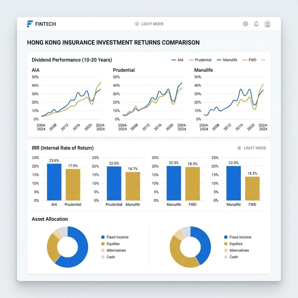 香港保险收益对比图表