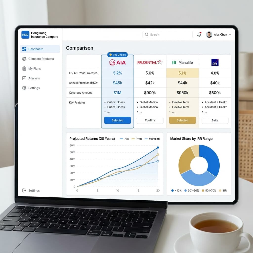 港险比比保险产品对比界面